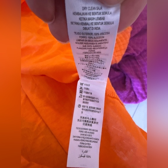 French Connection Adira Birch Tiered Maxi Dress. Size 4. Yellow orange, purple - Picture 11 of 16